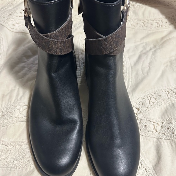 Michael Kors Black and Brown Ankle Booties with Buckle - Picture 1 of 4